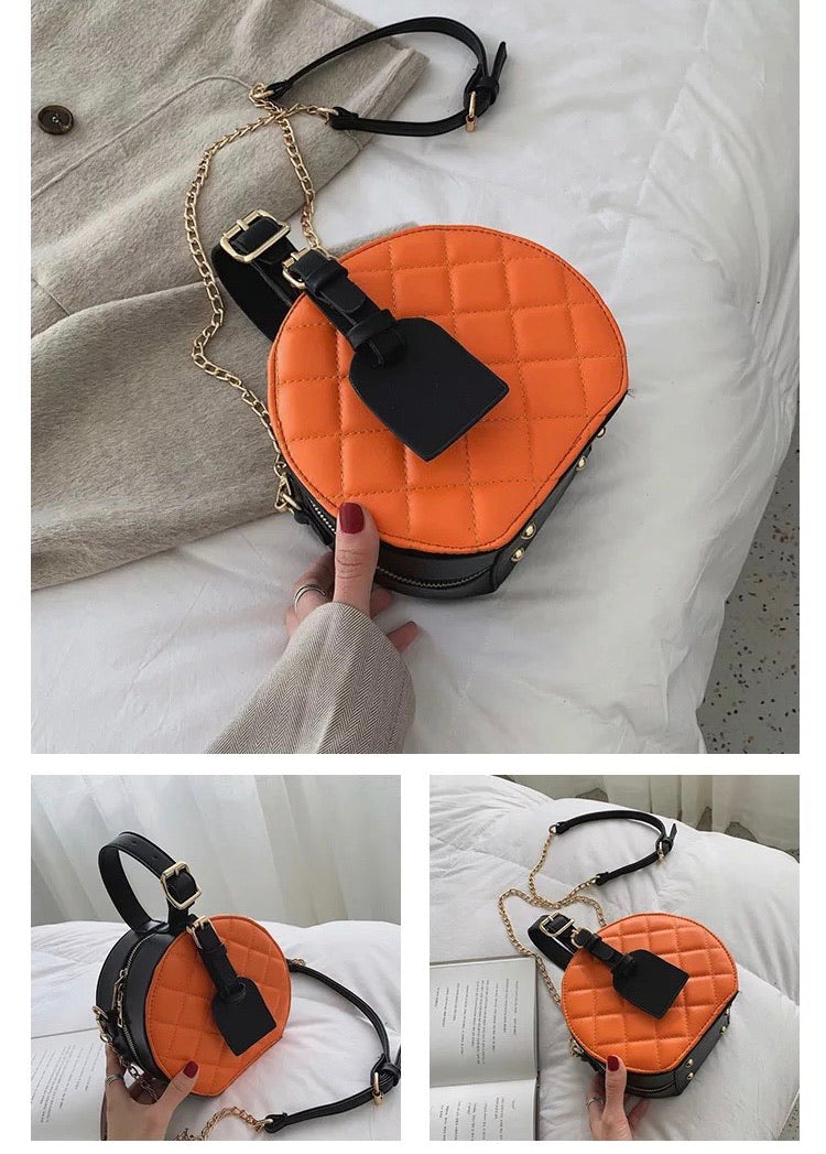 PAULA Orange & Black Elegant Bag