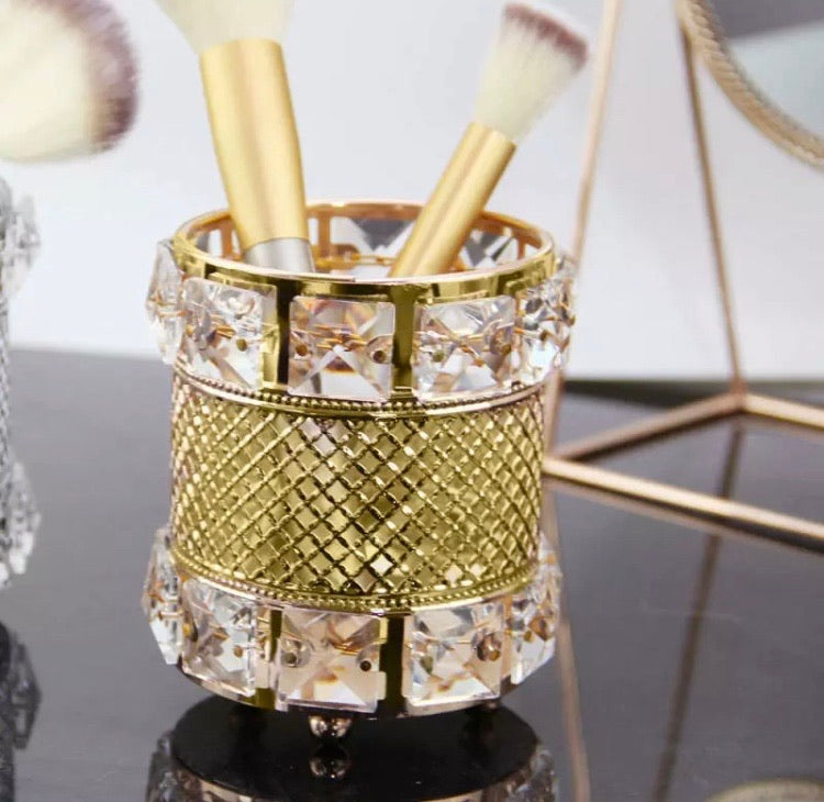 Elegant crystal Round Make Up Brush Holder