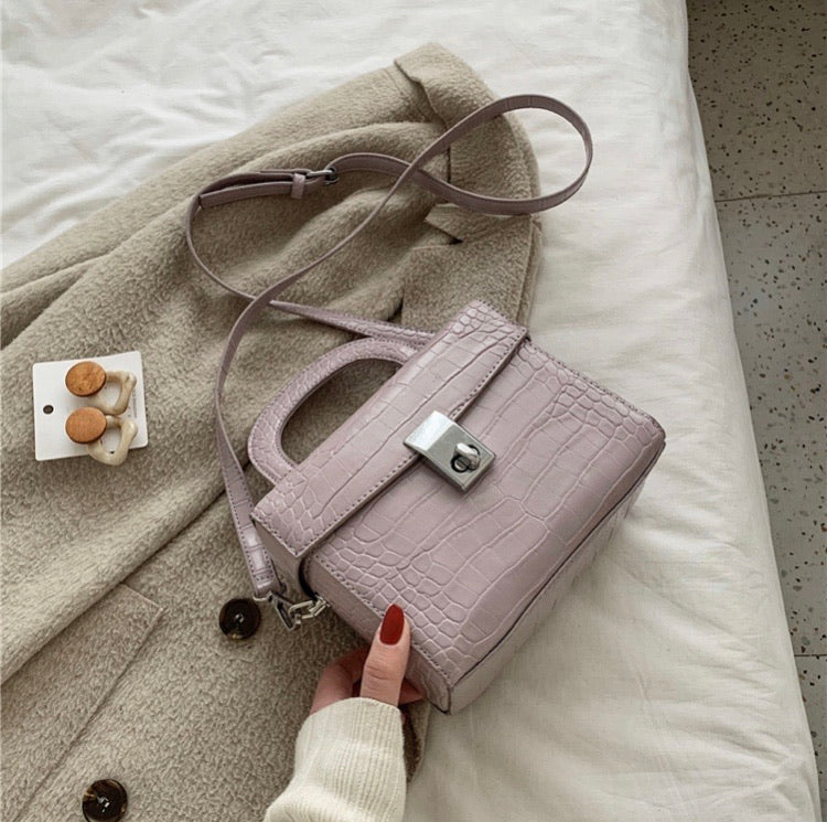 CLAIRE light purple Square Buckle bag (NEW)