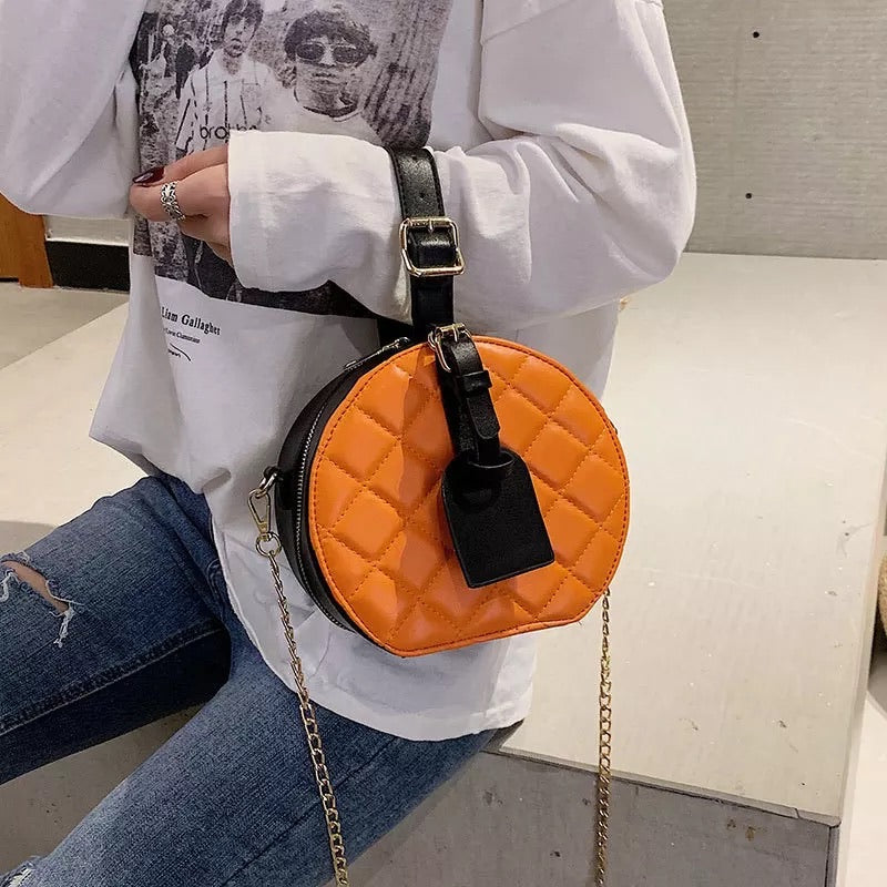 PAULA Orange & Black Elegant Bag