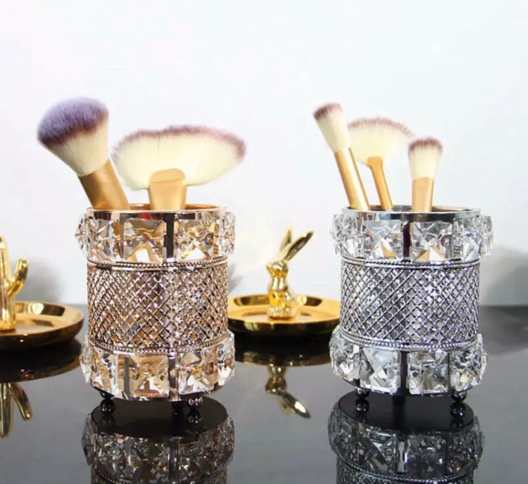 Elegant crystal Round Make Up Brush Holder