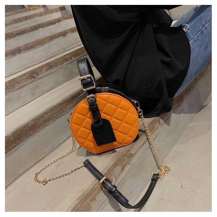 PAULA Orange & Black Elegant Bag