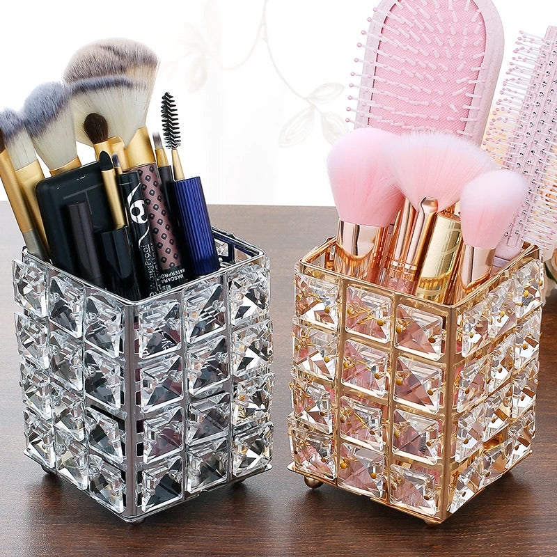 Elegant crystal Square Make Up Brush Holder