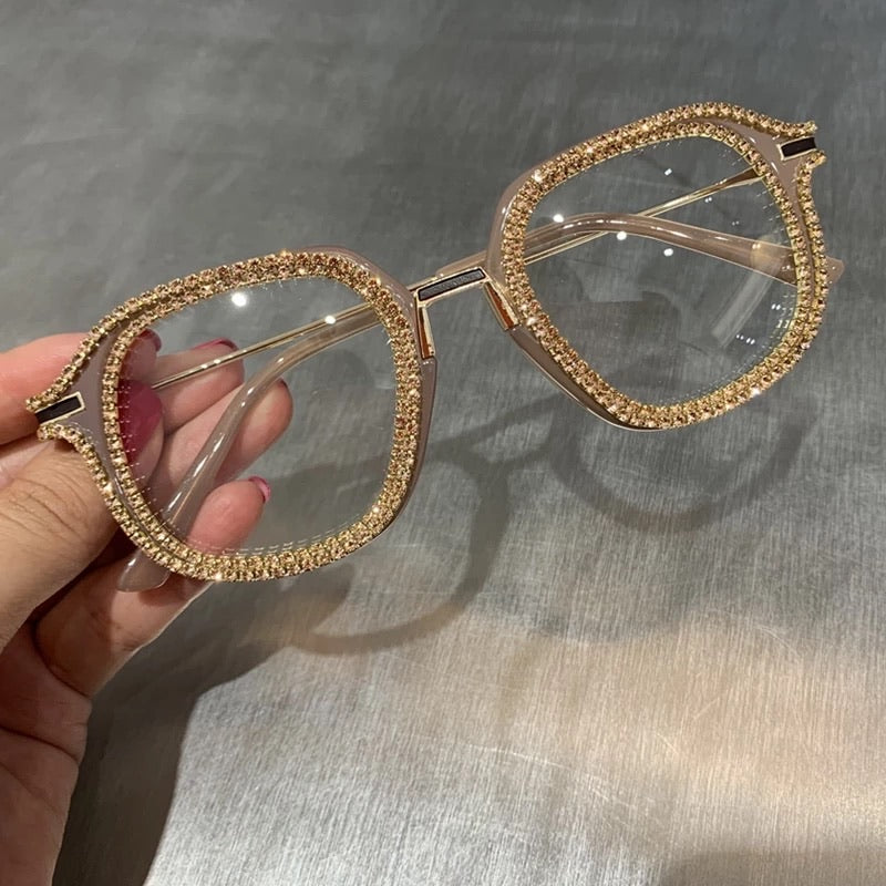 Rhinestone Cat Eye Luxury Glasses