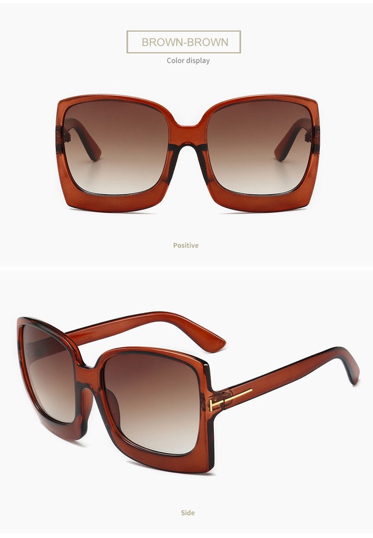 Vintage Luxury Fashion Brown Sunglasses