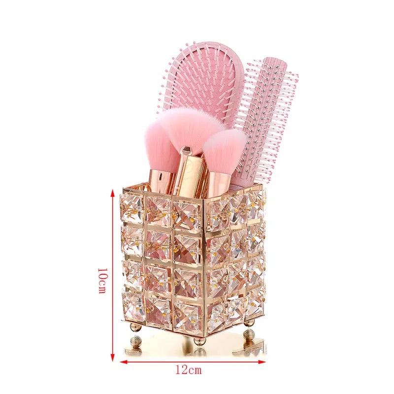 Elegant crystal Square Make Up Brush Holder