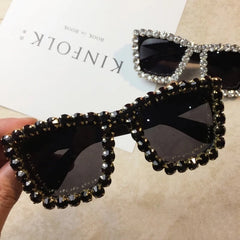 Oversized Black Diamanté’s Glamour Glasses