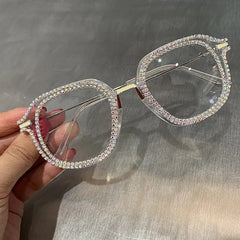 Rhinestone Cat Eye Luxury Glasses